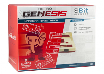 Retro Genesis 8 Bit Wireless + 300 игр (AV кабель, 2 беспроводных джойстика)  1