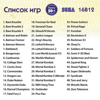 50в1 Fighting 16B12 [русская версия][Sega] список