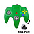 картинка Проводной геймпад для Nintendo 64 (зеленый). Купить Проводной геймпад для Nintendo 64 (зеленый) в магазине 66game.ru