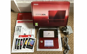 Nintendo 3DS Aqua Red (красная) + 32gb (Игры) 1