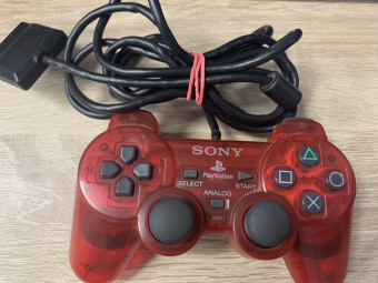 Джойстик DualShock 2 Прозрачный красный PlayStation 2 БУ