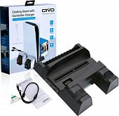 картинка Вертикальная подставка Cooling Stand + Controller Charger для PS5 OIVO (IV-P5235B). Купить Вертикальная подставка Cooling Stand + Controller Charger для PS5 OIVO (IV-P5235B) в магазине 66game.ru